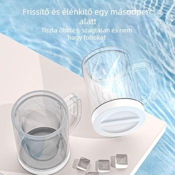 Kétszintes szigetelt pohár hideg italokhoz, PP anyag, kapacitás 201–300 ml, modern minimalist stílus, közvetlen ivás