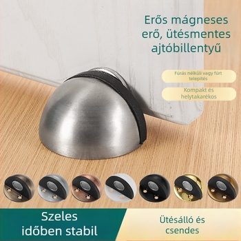 Ütközésmentes mágneses ajtóstop, padlóra szerelt, modell 60, rozsdamentes acél elektroplátolt felülettel, CT-02 telepítés, kézi működtetés, modern és egyszerű stílus, Delgu