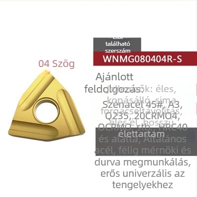 Barack alakú CNC forgóbetét horonyolt durva megmunkáláshoz, WNMG080404R-ZC / WNMG080408L-S, hengeres esztergáló szerszám acél alkatrészek