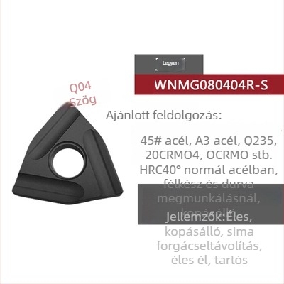 Barack alakú CNC forgóbetét horonyolt durva megmunkáláshoz, WNMG080404R-ZC / WNMG080408L-S, hengeres esztergáló szerszám acél alkatrészek