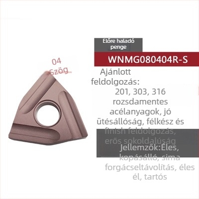 Barack alakú CNC forgóbetét horonyolt durva megmunkáláshoz, WNMG080404R-ZC / WNMG080408L-S, hengeres esztergáló szerszám acél alkatrészek