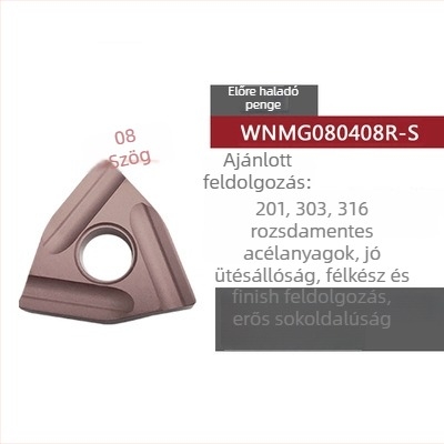 Barack alakú CNC forgóbetét horonyolt durva megmunkáláshoz, WNMG080404R-ZC / WNMG080408L-S, hengeres esztergáló szerszám acél alkatrészek