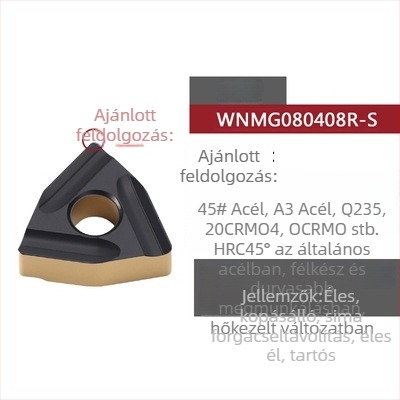 Barack alakú CNC forgóbetét horonyolt durva megmunkáláshoz, WNMG080404R-ZC / WNMG080408L-S, hengeres esztergáló szerszám acél alkatrészek