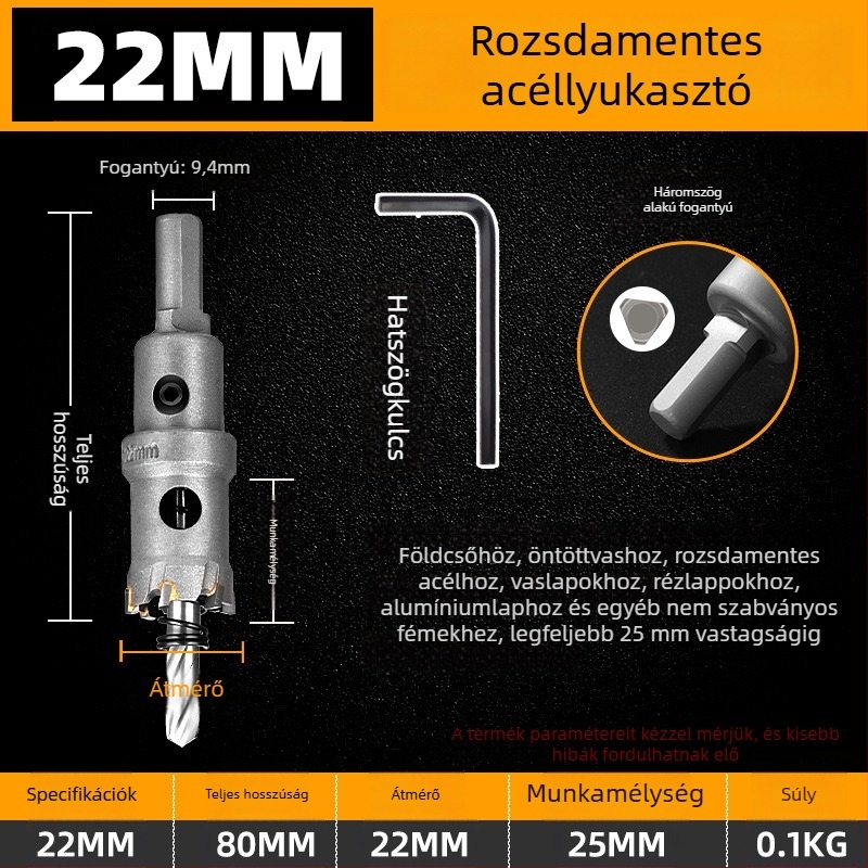 Topson Karbid Lyuknyitó Vasakhoz – Ipari Minőség, Kopásálló Rozsdamentes Acél