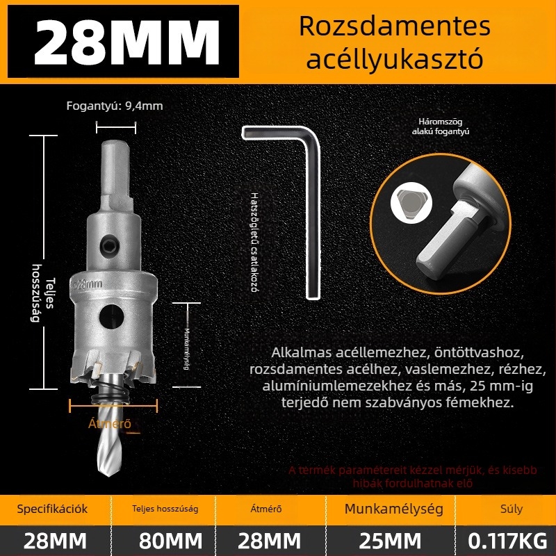 Topson Karbid Lyuknyitó Vasakhoz – Ipari Minőség, Kopásálló Rozsdamentes Acél