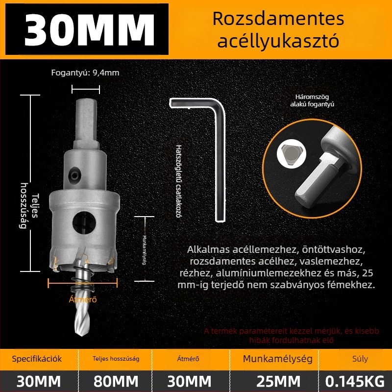 Topson Karbid Lyuknyitó Vasakhoz – Ipari Minőség, Kopásálló Rozsdamentes Acél