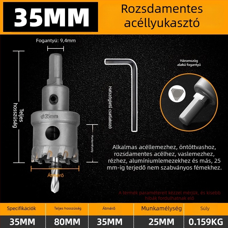 Topson Karbid Lyuknyitó Vasakhoz – Ipari Minőség, Kopásálló Rozsdamentes Acél