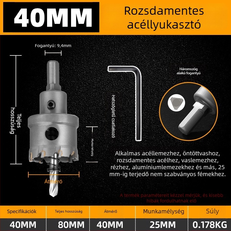 Topson Karbid Lyuknyitó Vasakhoz – Ipari Minőség, Kopásálló Rozsdamentes Acél