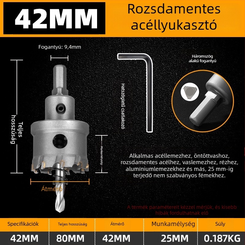 Topson Karbid Lyuknyitó Vasakhoz – Ipari Minőség, Kopásálló Rozsdamentes Acél