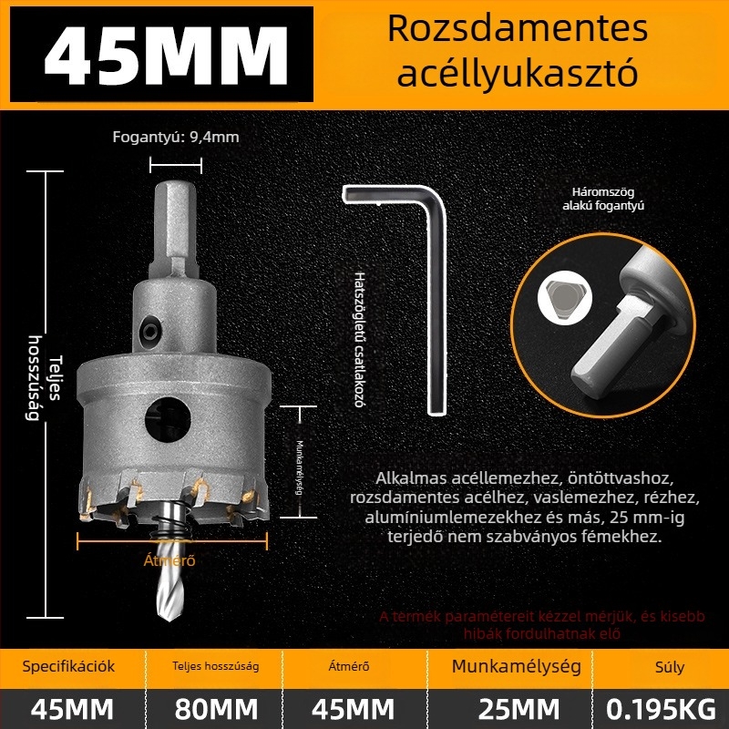 Topson Karbid Lyuknyitó Vasakhoz – Ipari Minőség, Kopásálló Rozsdamentes Acél