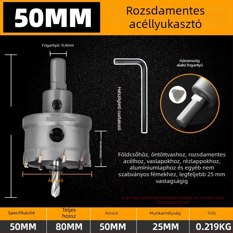 Topson Karbid Lyuknyitó Vasakhoz – Ipari Minőség, Kopásálló Rozsdamentes Acél