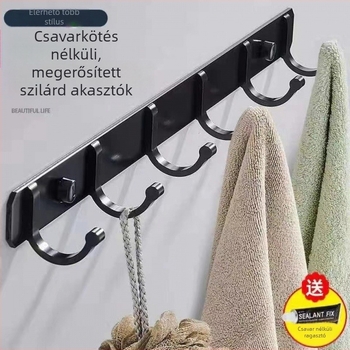 Space Aluminum fali vállfa, fúrás nélküli rögzítés, modern minimalista stílus, súly 41,5–118 g