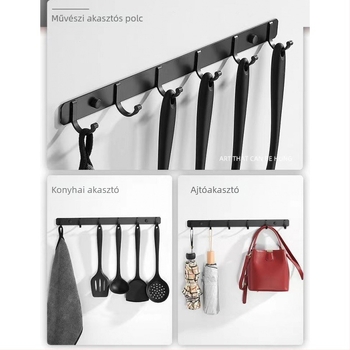 Space Aluminum fali vállfa, fúrás nélküli rögzítés, modern minimalista stílus, súly 41,5–118 g