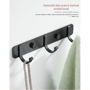 Space Aluminum fali vállfa, fúrás nélküli rögzítés, modern minimalista stílus, súly 41,5–118 g