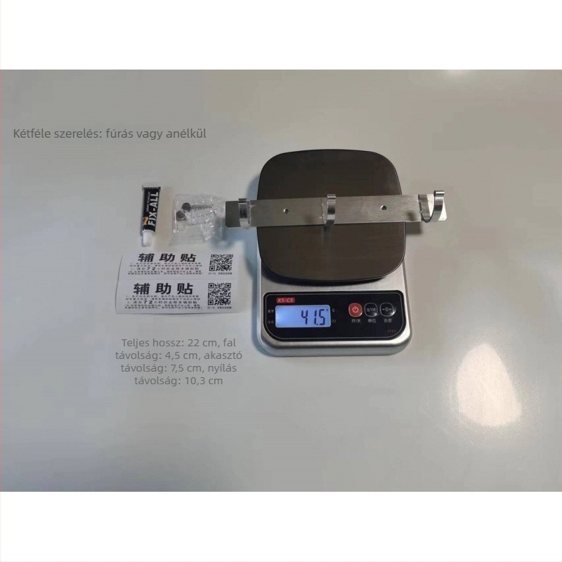 Space Aluminum fali vállfa, fúrás nélküli rögzítés, modern minimalista stílus, súly 41,5–118 g