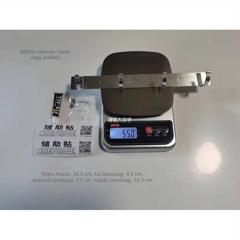 Space Aluminum fali vállfa, fúrás nélküli rögzítés, modern minimalista stílus, súly 41,5–118 g