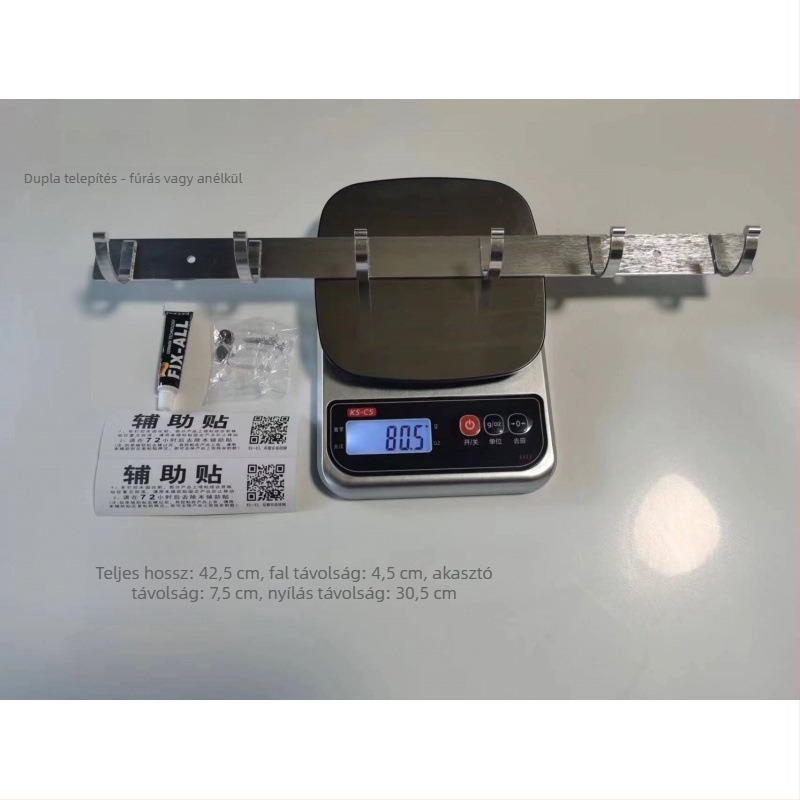 Space Aluminum fali vállfa, fúrás nélküli rögzítés, modern minimalista stílus, súly 41,5–118 g