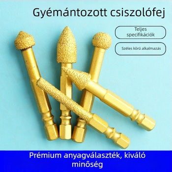 Gyémánt csiszolófej hatszögletű szárú, kemény forgófájl a polírozáshoz és csiszoláshoz