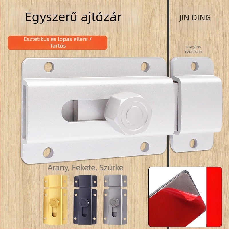 Ajtózár típus A – alumíniumötvözet, matt felület, modell 2024.5.16 four-color latch, modern egyszerű stílus