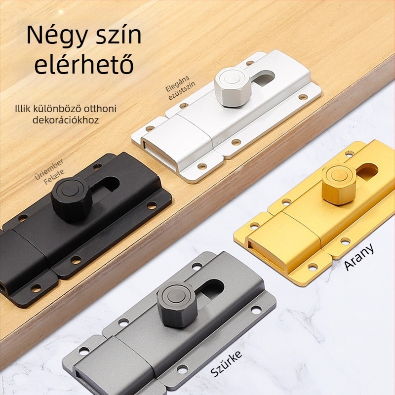 Ajtózár típus A – alumíniumötvözet, matt felület, modell 2024.5.16 four-color latch, modern egyszerű stílus