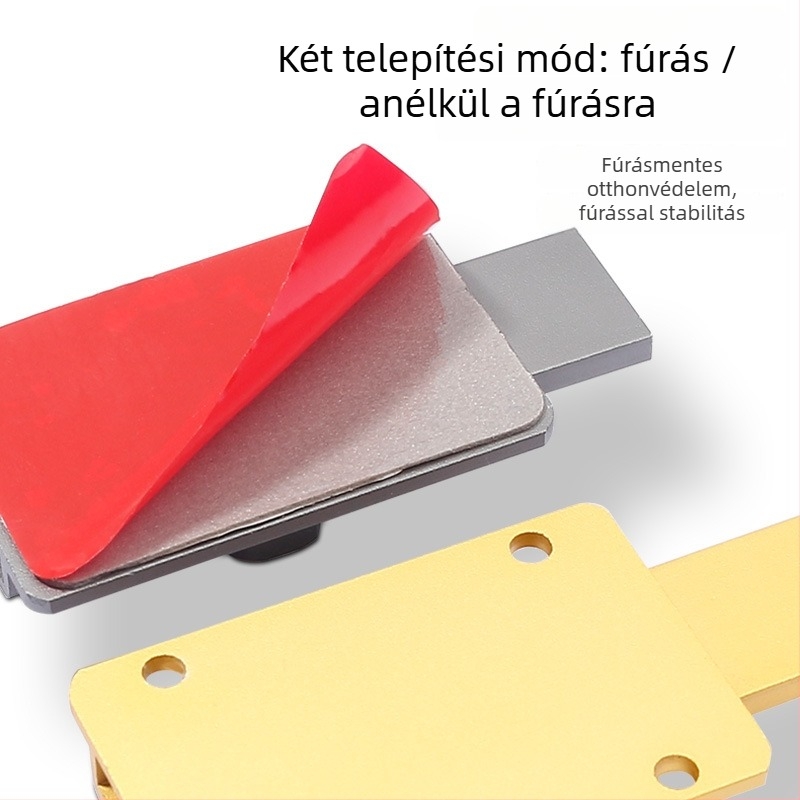 Ajtózár típus A – alumíniumötvözet, matt felület, modell 2024.5.16 four-color latch, modern egyszerű stílus