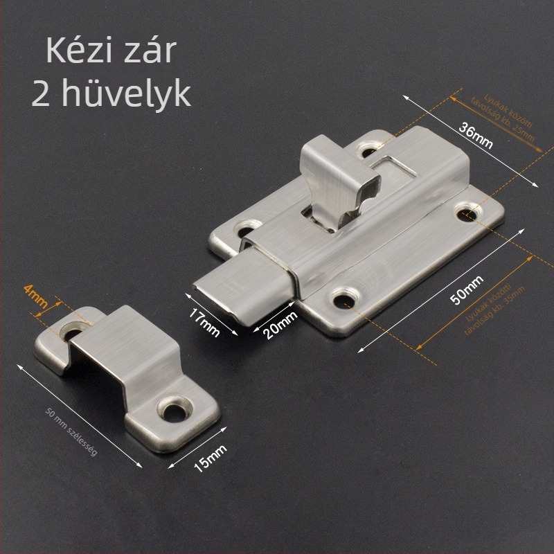 Ajtózár típus A – alumíniumötvözet, matt felület, modell 2024.5.16 four-color latch, modern egyszerű stílus