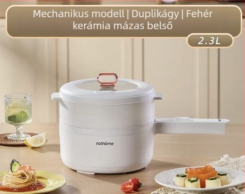 Többfunkciós elektromos főzőedény kerámia belső bevonattal, 2,1–4 L kapacitás, mikroprocesszoros vezérlés, programozható időzítő, grill funkció