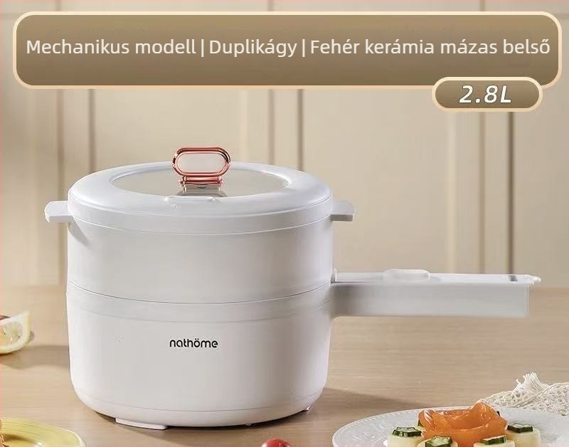 Többfunkciós elektromos főzőedény kerámia belső bevonattal, 2,1–4 L kapacitás, mikroprocesszoros vezérlés, programozható időzítő, grill funkció
