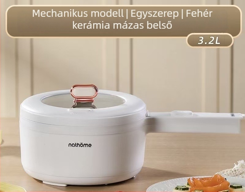 Többfunkciós elektromos főzőedény kerámia belső bevonattal, 2,1–4 L kapacitás, mikroprocesszoros vezérlés, programozható időzítő, grill funkció