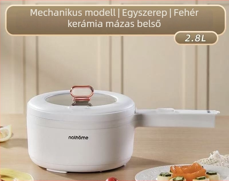 Többfunkciós elektromos főzőedény kerámia belső bevonattal, 2,1–4 L kapacitás, mikroprocesszoros vezérlés, programozható időzítő, grill funkció