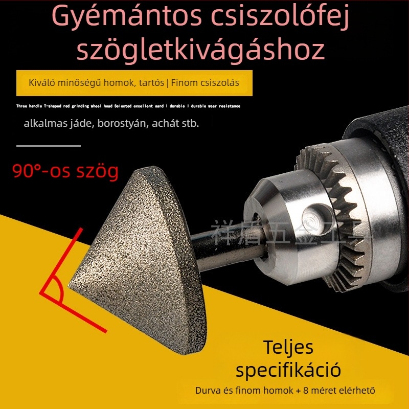 90° gyémánt kúpos csiszolófej – elektroplattált él- és furatperem csiszolására kerámia csempéknél, kő, üveg, jáde