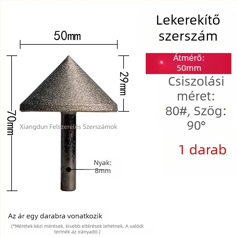 90° gyémánt kúpos csiszolófej – elektroplattált él- és furatperem csiszolására kerámia csempéknél, kő, üveg, jáde