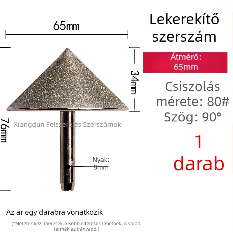 90° gyémánt kúpos csiszolófej – elektroplattált él- és furatperem csiszolására kerámia csempéknél, kő, üveg, jáde