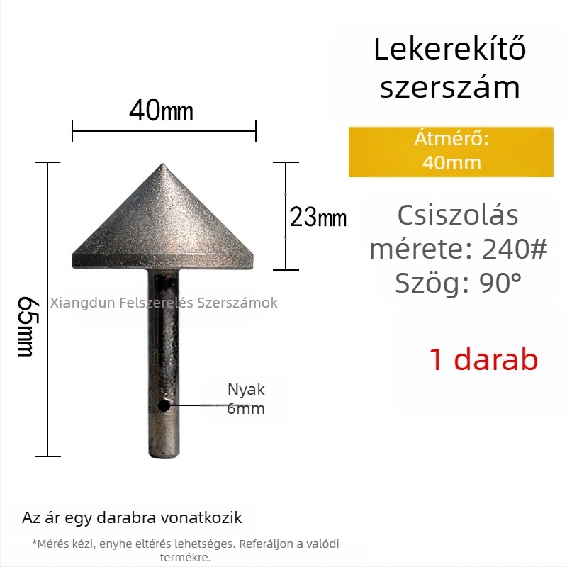 90° gyémánt kúpos csiszolófej – elektroplattált él- és furatperem csiszolására kerámia csempéknél, kő, üveg, jáde