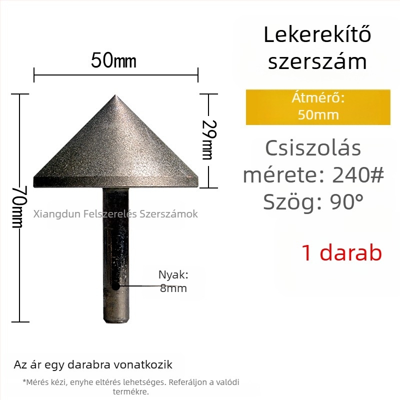 90° gyémánt kúpos csiszolófej – elektroplattált él- és furatperem csiszolására kerámia csempéknél, kő, üveg, jáde