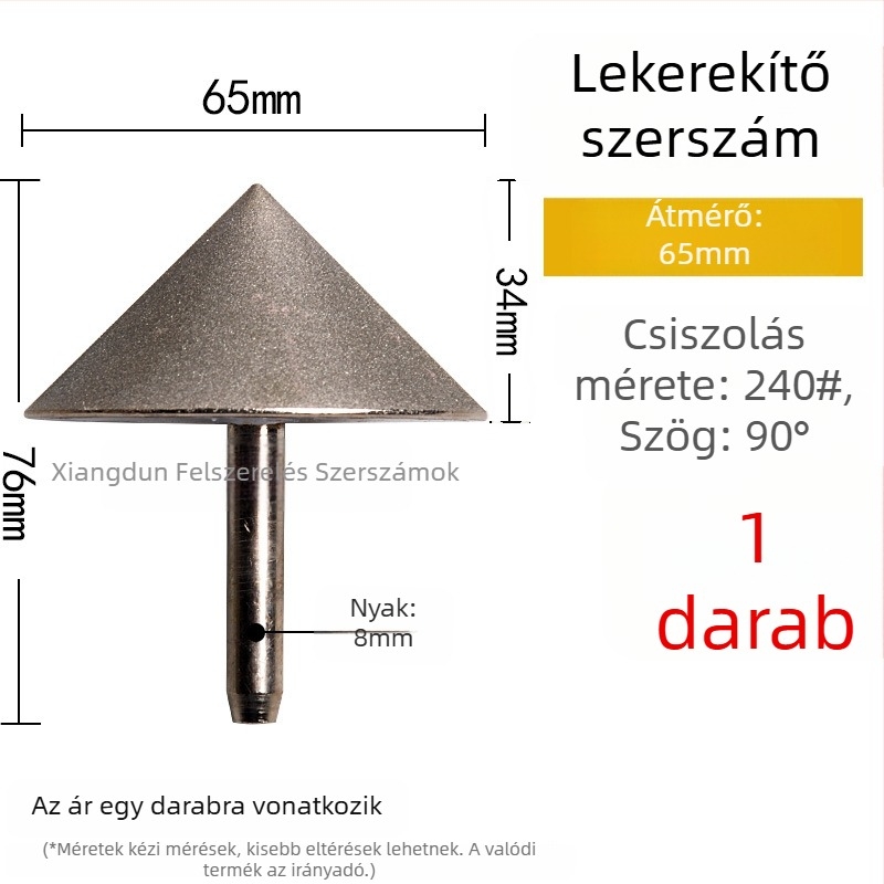 90° gyémánt kúpos csiszolófej – elektroplattált él- és furatperem csiszolására kerámia csempéknél, kő, üveg, jáde
