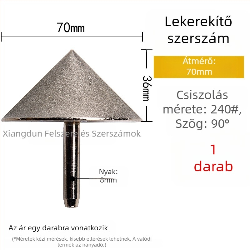 90° gyémánt kúpos csiszolófej – elektroplattált él- és furatperem csiszolására kerámia csempéknél, kő, üveg, jáde
