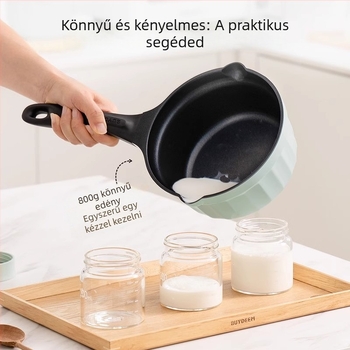 Elektronikus öntöttvas edény tapadásmentes kerámiabevonattal, üvegfedő, gyors hővezetés, modell Jg-214028, tömeg 2,5 kg