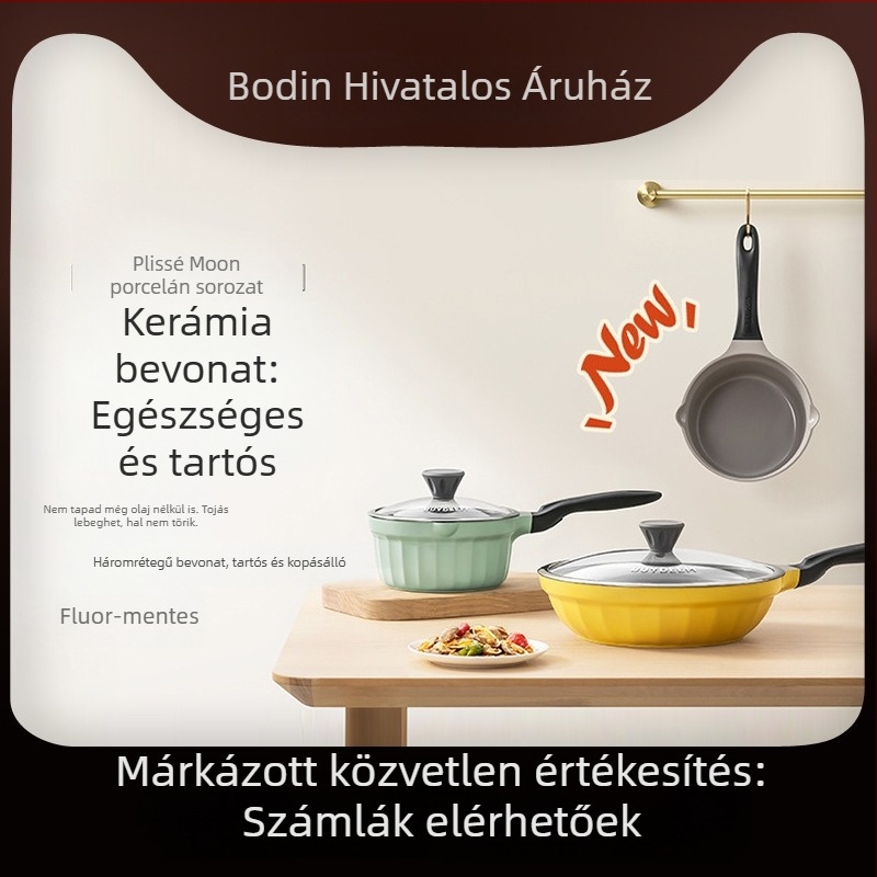 Elektronikus öntöttvas edény tapadásmentes kerámiabevonattal, üvegfedő, gyors hővezetés, modell Jg-214028, tömeg 2,5 kg
