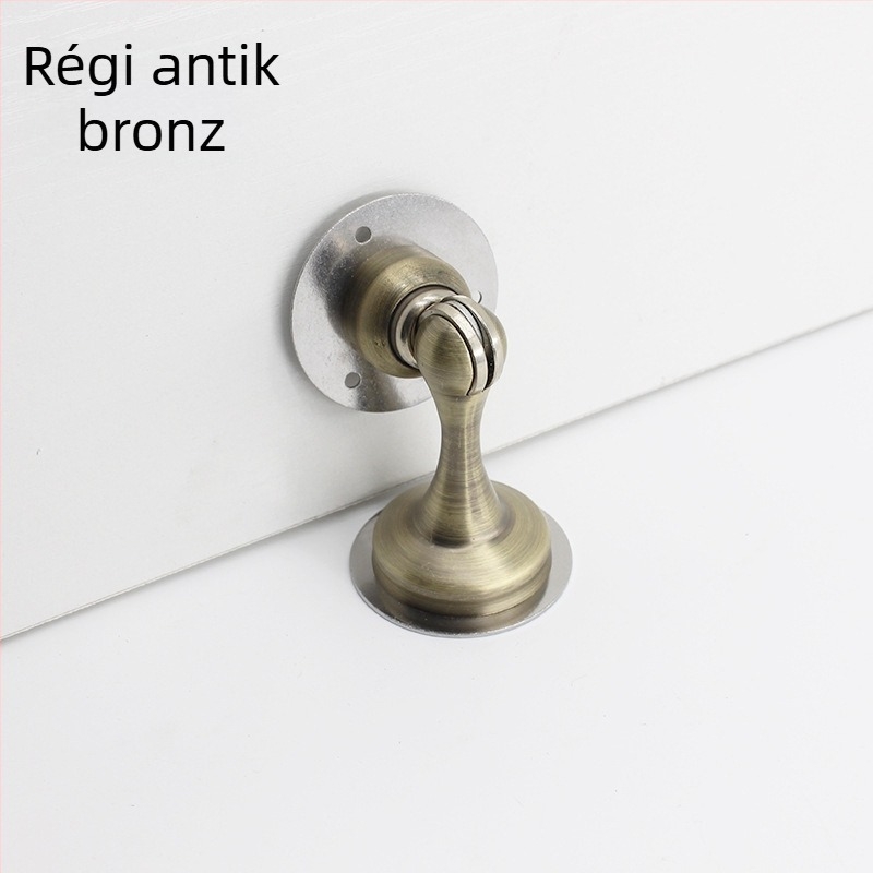 Rozsdamentes acélból készült, falra szerelhető ajtóstop, modell 218, felület: drótos mintázat
