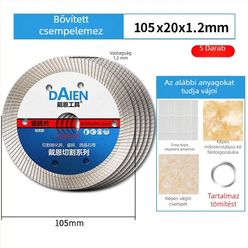 Diamant vágókorong szögvágóhoz – cementhez, kőhöz, márványhoz és betonhoz – Dai en tools