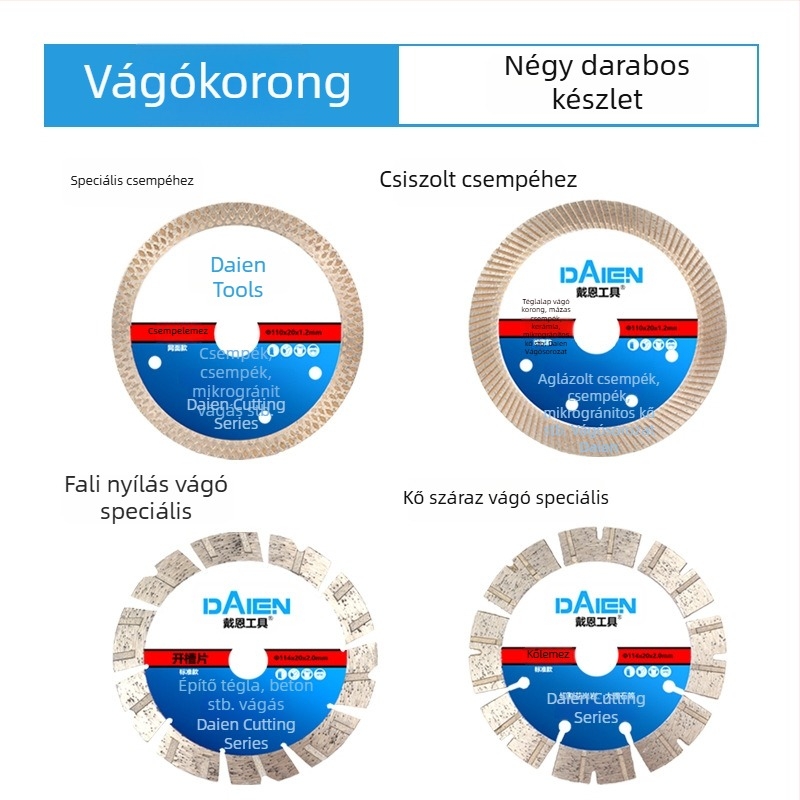 Diamant vágókorong szögvágóhoz – cementhez, kőhöz, márványhoz és betonhoz – Dai en tools