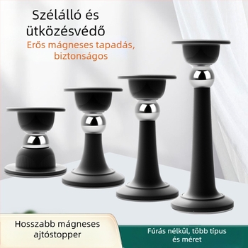 Ajtó stopper – Mágneses ajtófogó, PP anyag, Falra szerelt kivitel, Elektroplating felület, Modern minimál stílus
