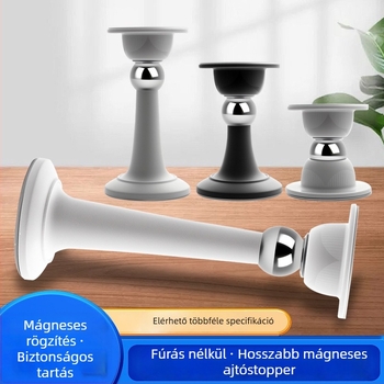 Ajtó stopper – Mágneses ajtófogó, PP anyag, Falra szerelt kivitel, Elektroplating felület, Modern minimál stílus