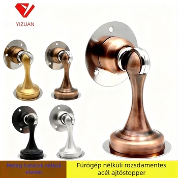 Ajtóstopper, Modell Yasabi 828, Rozsdamentes acél, Fúrás nélkül, Padlóra szerelhető, Automatikus