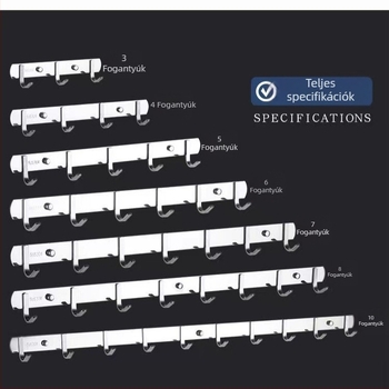 304 rozsdamentes acél ruhafogas, falra szerelt, polírozott felület, tömeg 0,5 kg, modern minimalista stílus