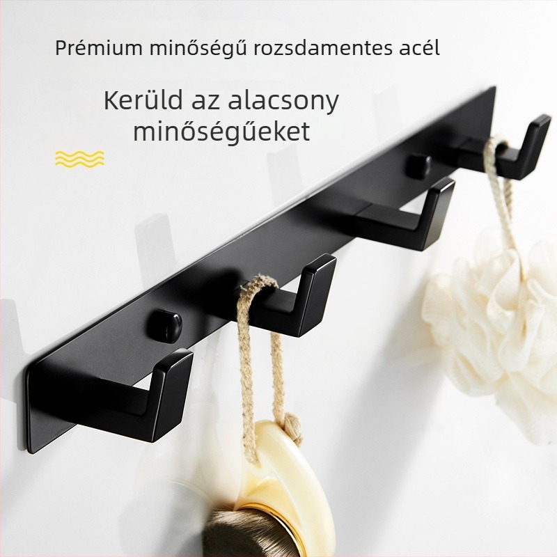 Rozsdamentes acél ruhafogas törölközőkhöz — modern stílus, sütőben sült festék felülettel, 536 g