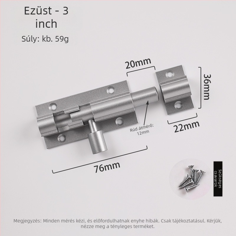 F-típusú ajtózár alumíniumötvözetből, anti-theft, modell L1312, oxidált felület, modern minimál stílus