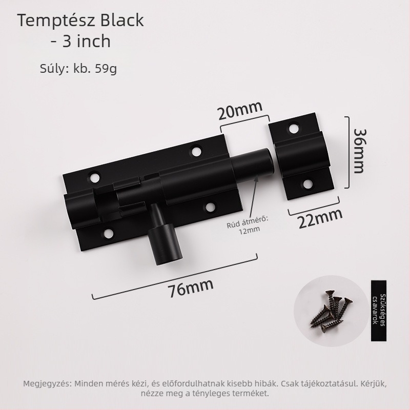 F-típusú ajtózár alumíniumötvözetből, anti-theft, modell L1312, oxidált felület, modern minimál stílus