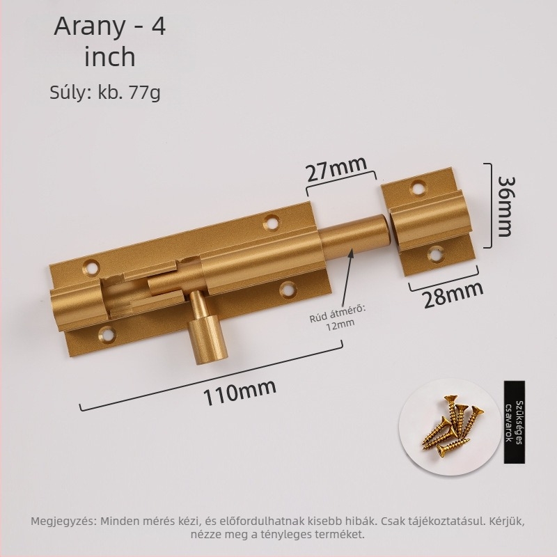 F-típusú ajtózár alumíniumötvözetből, anti-theft, modell L1312, oxidált felület, modern minimál stílus